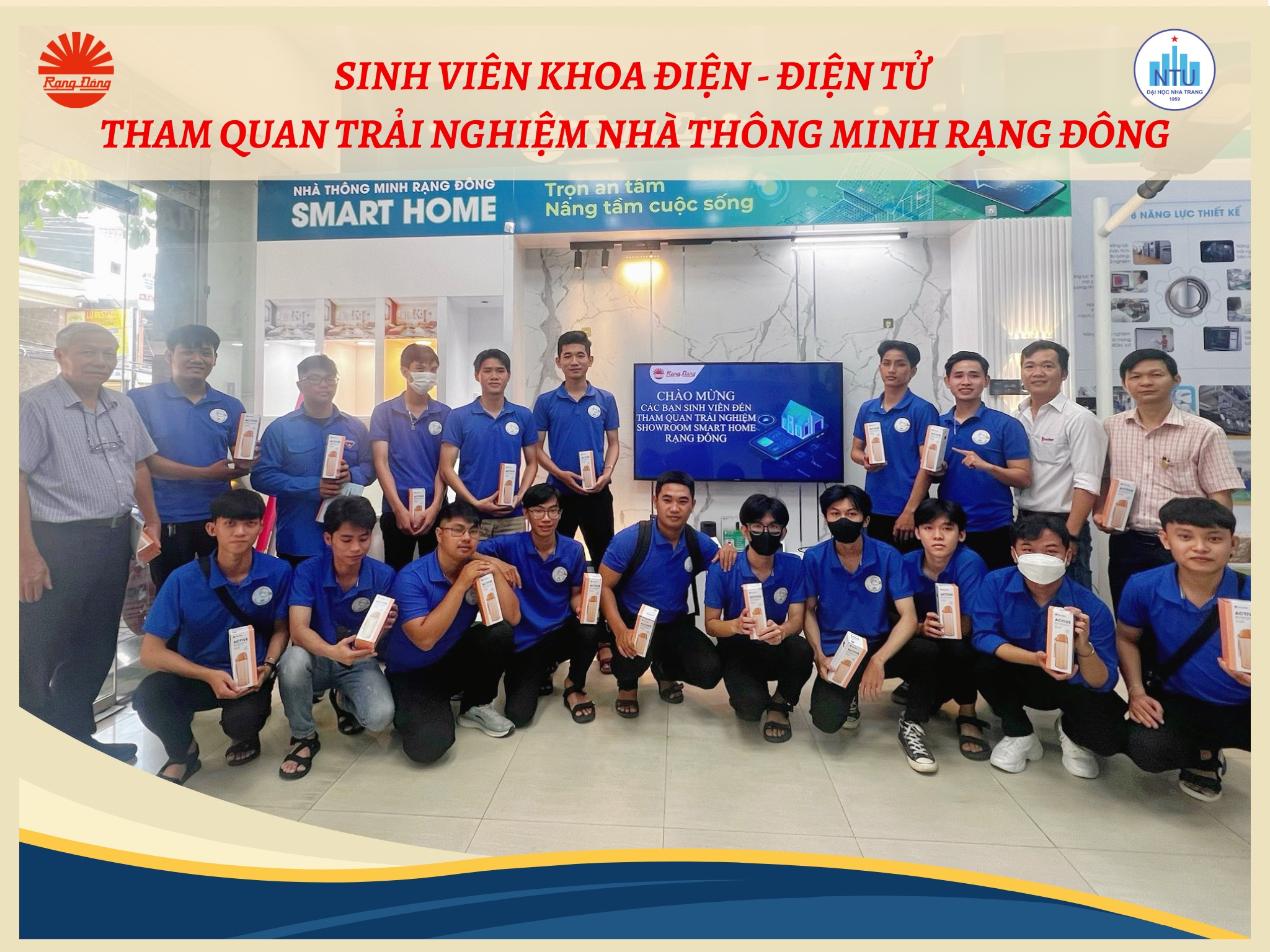 Sinh viên Khoa Điện - Điện tử, Đại học Nha Trang tham quan, trải nghiệm tại showroom Nhà thông minh – Công ty Rạng Đông